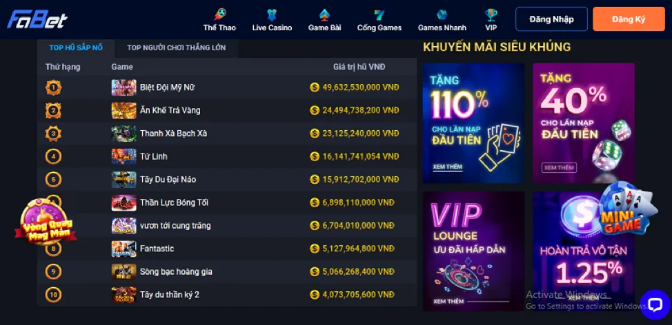 Chương trình VIP 999win đăng nhập